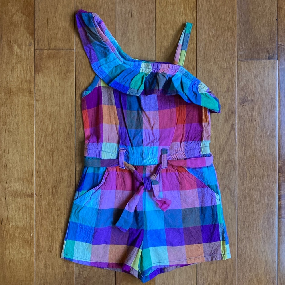 Rainbow Plaid Romper